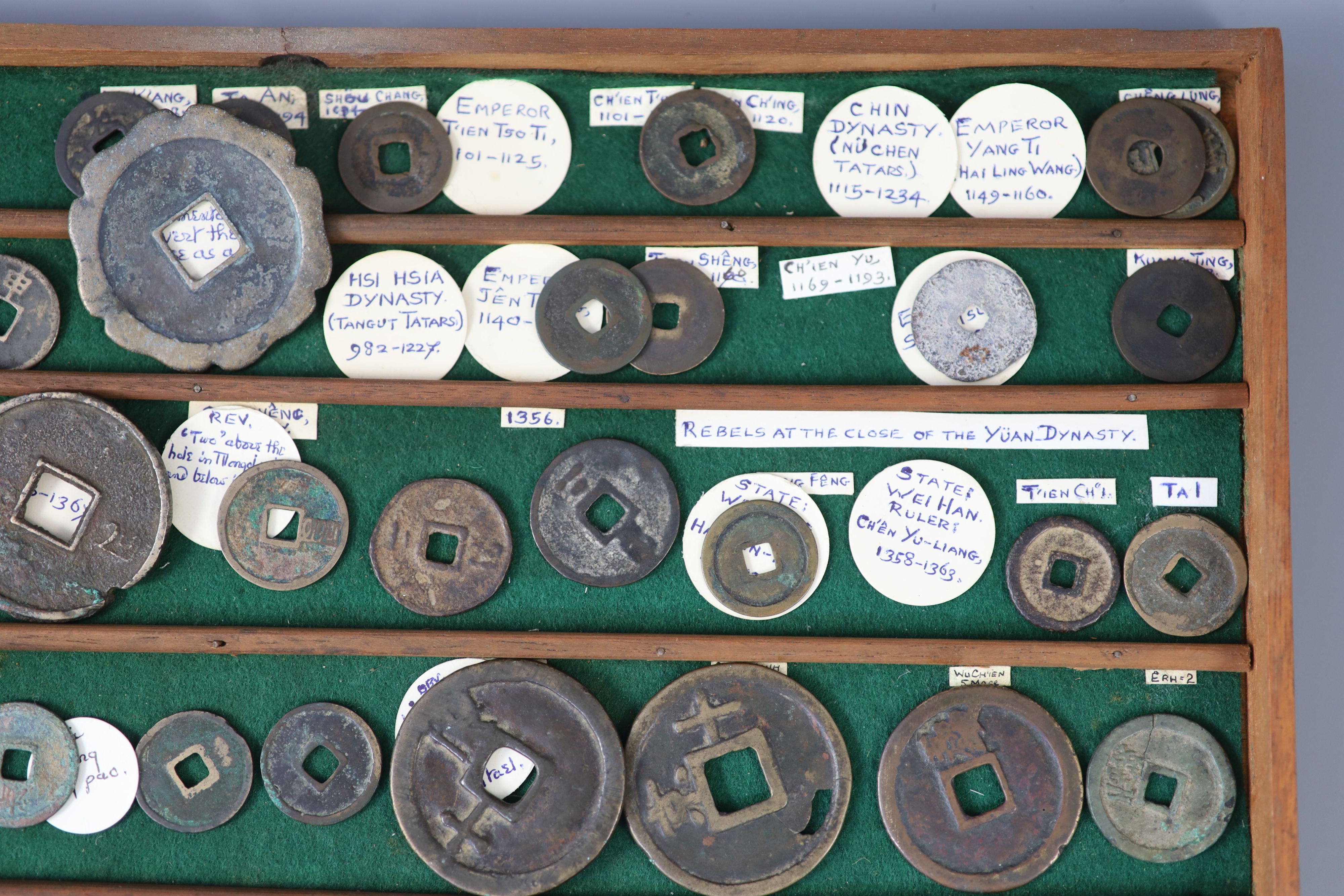 China, 77 Ancient bronze and iron round coins, Tatar, Yuan and Ming dynasties (907-1619),